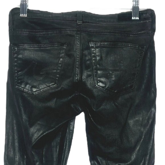 AG Adriano Goldschmied Women’s Jeans Size 2 25R Gray Coated Legging Super Skinny - Picture 4 of 7